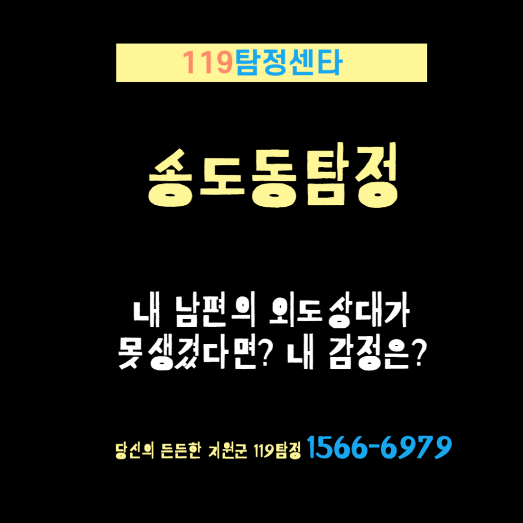 송도탐정 인천흥신소 119탐정사무소 배우자의 상대가 못생겼다면