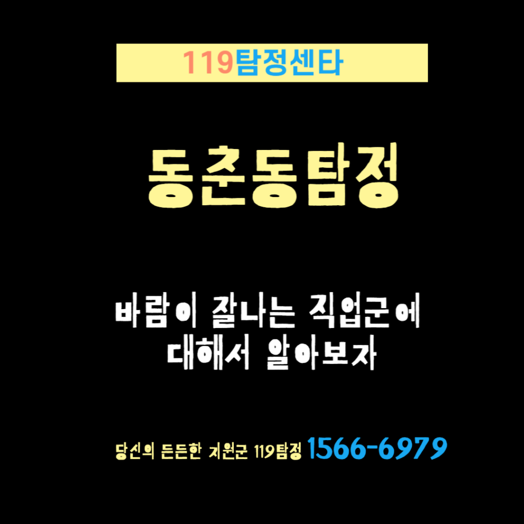 동춘동탐정 인천흥신소 119탐정사무소 바람이 잘 나는 직업군